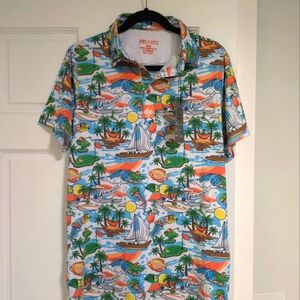 PINS & ACES Margaritaville Polo Size Medium, new with Tags
